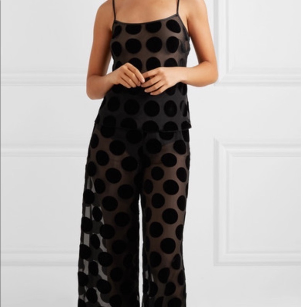 MYLA Brick Lane polka-dot flocked tulle cami/pant